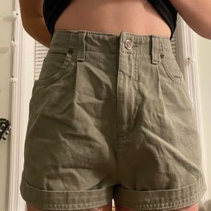 high waisted green shorts